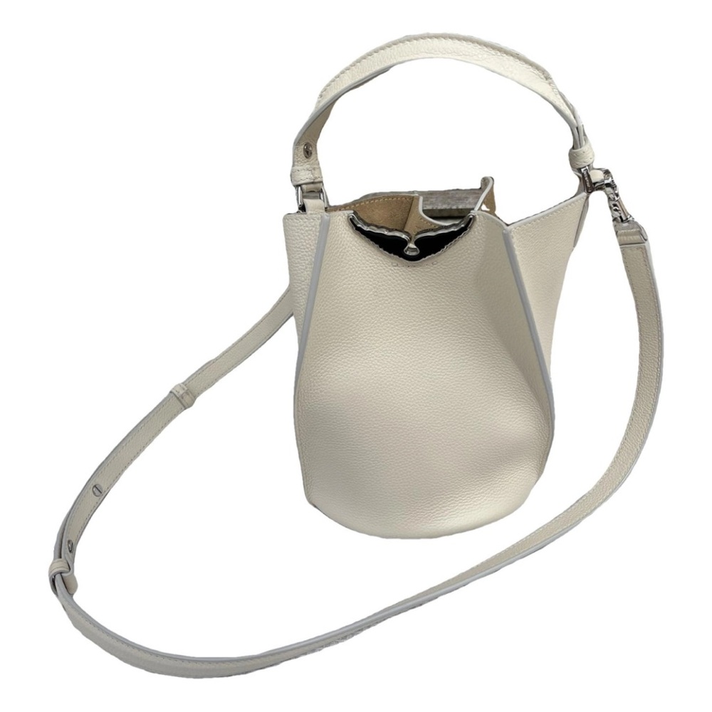 Zadig & Voltaire White Leather Crossbody Bucket Bag